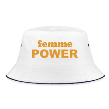 femme Power - Woman - Women - Women's Power - Women - Bucket Hat - white/navy - Front
