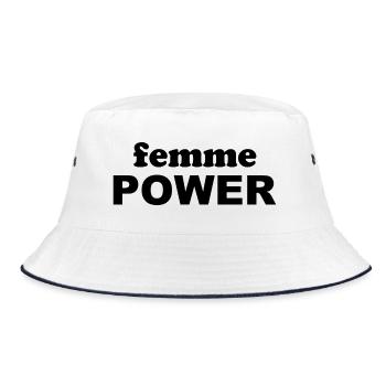 femme Power - Woman - Women - Women's Power - Women - Bucket Hat - white/navy - Front