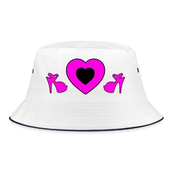 High Heels - Bucket Hat - Weiß/Navy - Vorne
