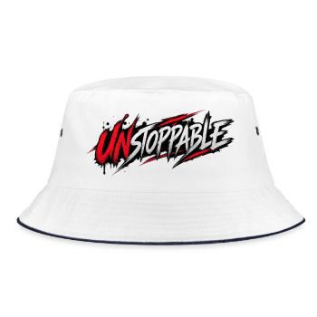 Unaufhaltsamer kühner Pinsel - Bucket Hat - Weiß/Navy - Vorne