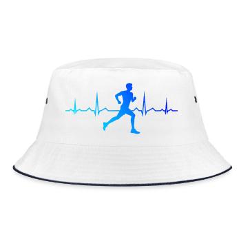 Geschenkidee für einen Running mit Running - Bucket Hat - Weiß/Navy - Vorne