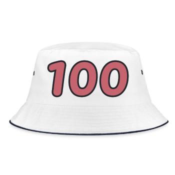 100. 100 JAHRE. 100-JÄHRIGES JUBILÄUM. GEBURTSTAG 100 - Bucket Hat - Weiß/Navy - Vorne
