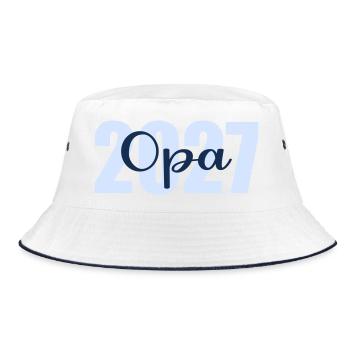 Baby  verkünden, Opa 2027 - Bucket Hat - Weiß/Navy - Vorne
