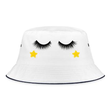Eyelash Design - Bucket Hat - white/navy - Front
