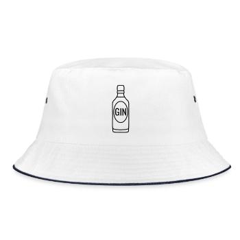 Gin Bottle - Bucket Hat - white/navy - Front