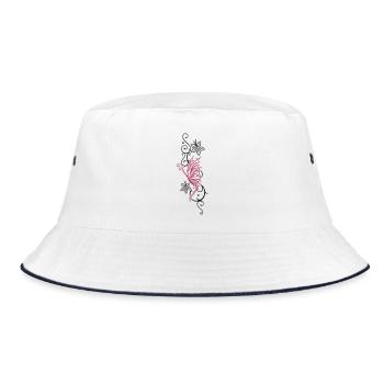 Tribal avec le papillon, floral - Bob - blanc/marine - Devant