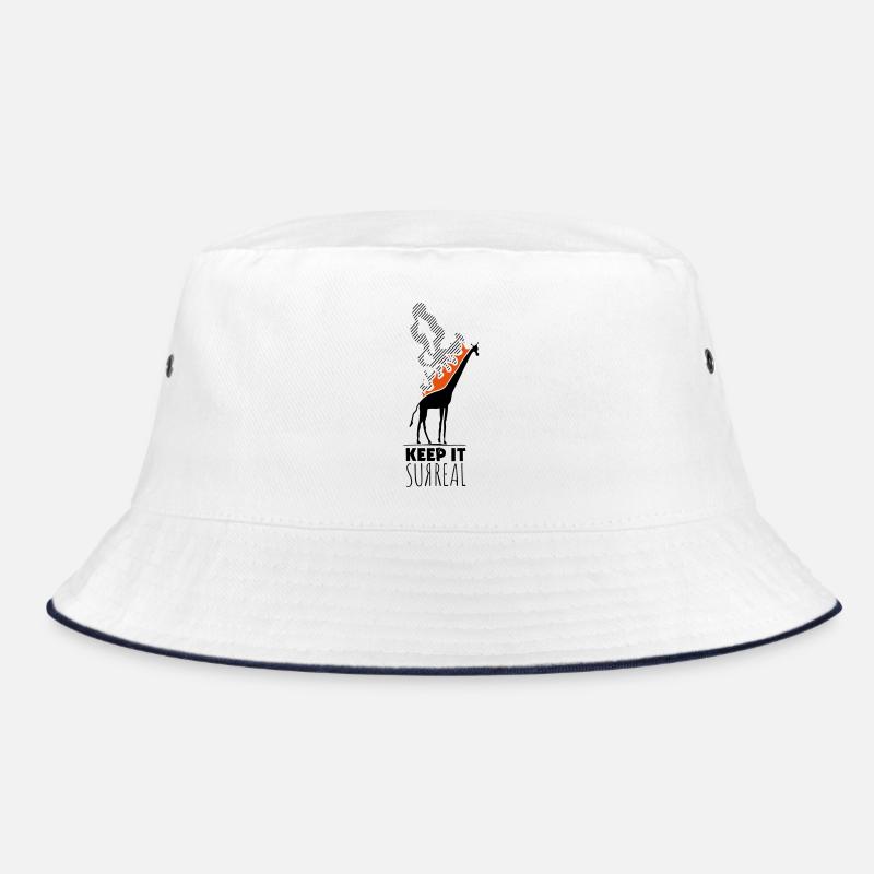 Keep It Surreal Giraffe Flammen - Bucket Hat - Weiß/Navy