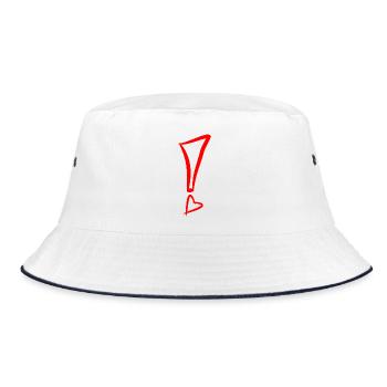 Exclamation mark with heart red - Bucket Hat - white/navy - Front