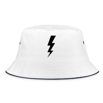 Lightning and Thunderstorms – Energy & High Voltage Design - Bucket Hat - white/navy - Front
