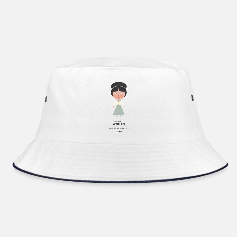 Simone De Beauvoir - Bucket Hat - Weiß/Navy