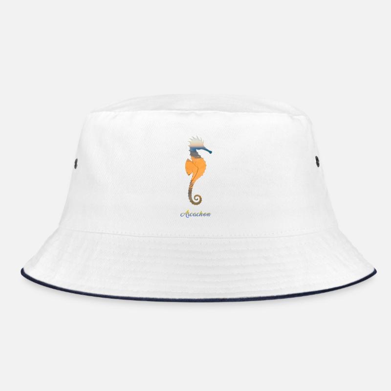 Das Seepferdchen von Arcachon - Bucket Hat - Weiß/Navy