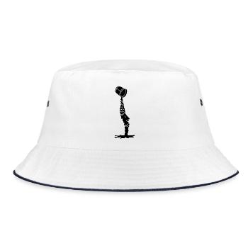 A new black face - Bucket Hat - white/navy - Front