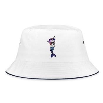 Cosmic Sea Unicorn - Bucket Hat - white/navy - Front