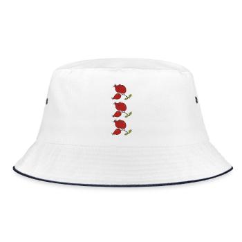 Red Berry Branch Illustration - Bucket Hat - white/navy - Front