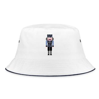 Nutcracker Zebra Pattern Christmas Decoration Advent - Bucket Hat - white/navy - Front