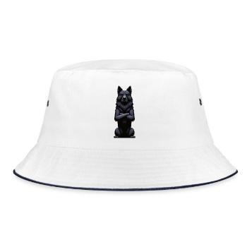 Black German Shepherd German Shepherd Owner - Bucket Hat - white/navy - Front