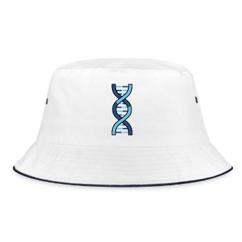 DNA Helix | Biology & Genetics Symbol - Bucket Hat - white/navy - Front