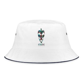 Afrobeat Neon Tropical Mask - Bucket Hat - white/navy - Front