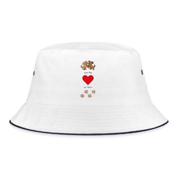 Hundeliebe-Dogs are the heart on four paws - Bucket Hat - white/navy - Front