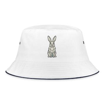 Geometric Bunny Low Poly Modern - Bob - blanc/marine - Devant