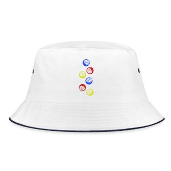 Volleyball Bunt - Bucket Hat - Weiß/Navy - Vorne