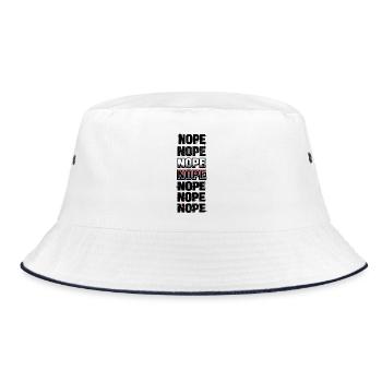 Nope Neon Glitch Text Stack - Bucket Hat - white/navy - Front
