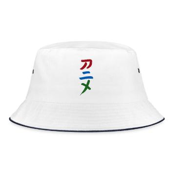 Anime - In Japanese - Bucket Hat - white/navy - Front
