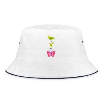 Transformation de chenille en papillon - Bob - blanc/marine - Devant