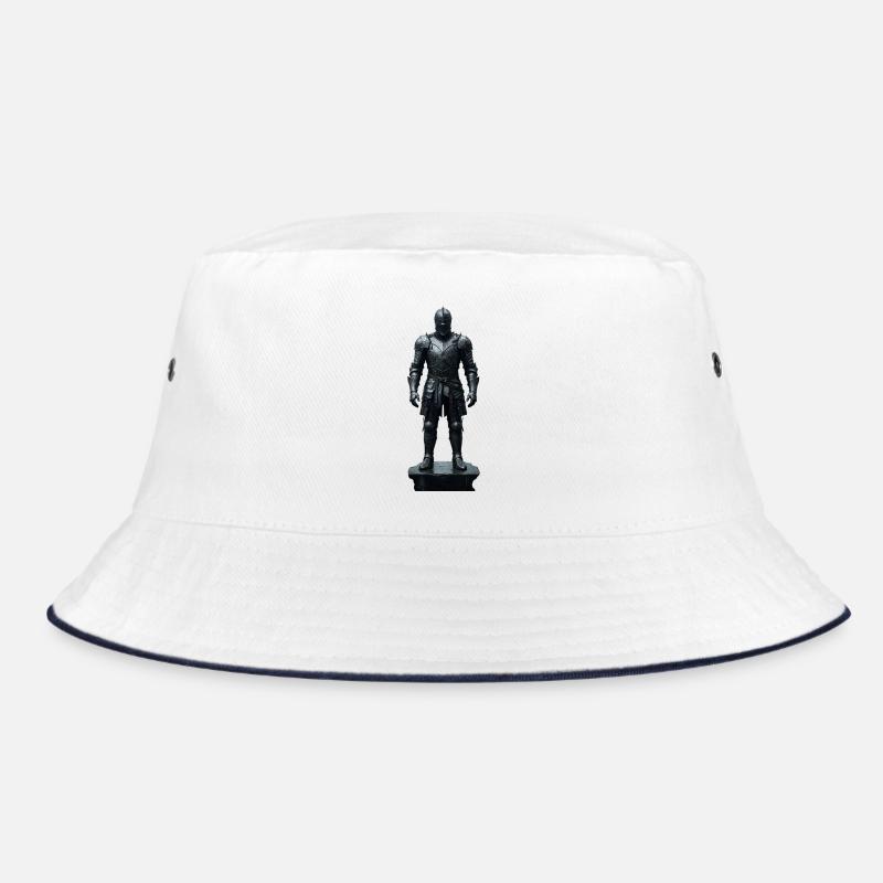 Dark Knight Armor Warrior Silhouette - Bucket Hat - white/navy