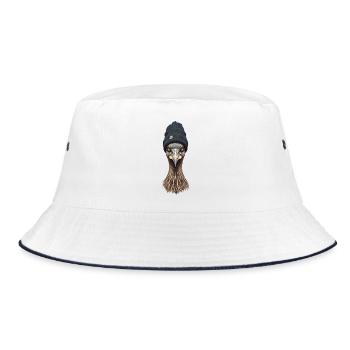 Tête d’émeu en bonnet cosy - Bob - blanc/marine - Devant