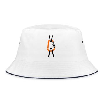 Carabiner Climbing Rope Arborist Alpinist - Bucket Hat - white/navy - Front