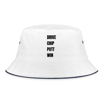 Golf Drive Chip Putt Win - Bucket Hat - white/navy - Front
