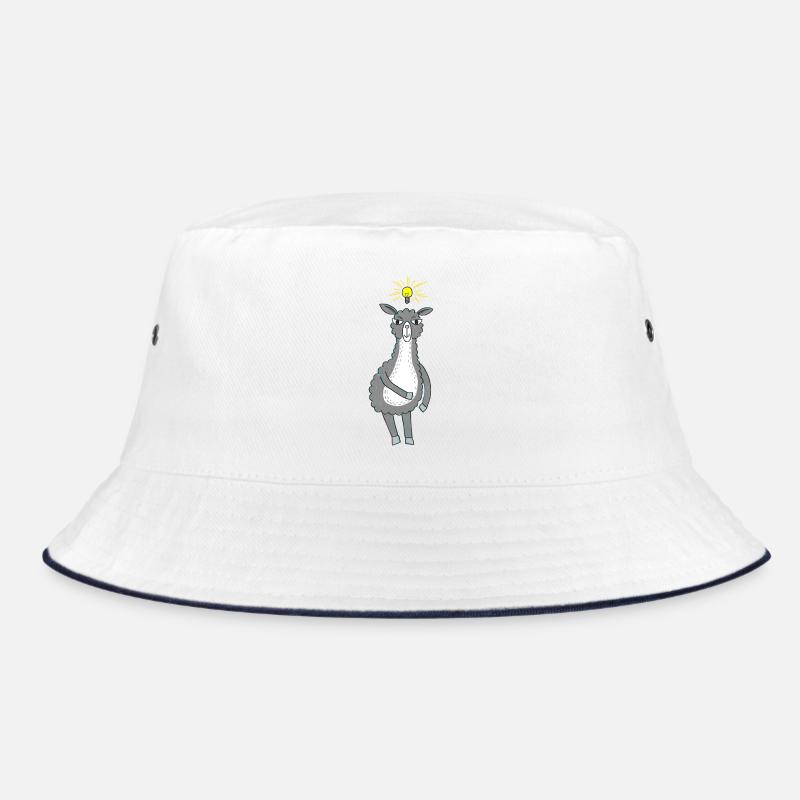Lama hat eine Idee - Bucket Hat - Weiß/Navy