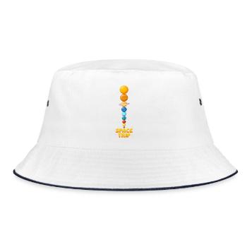 SPACE TRIP - Colorful Planet Tower - Bucket Hat - white/navy - Front