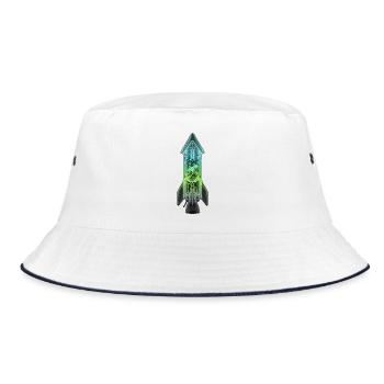 Röntgen Rakete Silvester - Bucket Hat - Weiß/Navy - Vorne