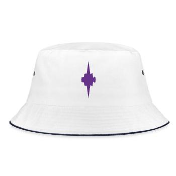 Violett Gothic Kreuzstern - Bucket Hat - Weiß/Navy - Vorne