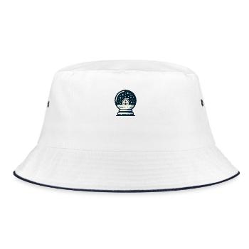 Schneekugel - Bucket Hat - Weiß/Navy - Vorne