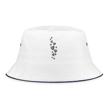 Herzglitzer Herz Glitzer - Bucket Hat - Weiß/Navy - Vorne