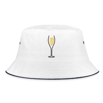 Verre à (vin mousseux / ovale / ouvert / 2C) - Bob - blanc/marine - Devant
