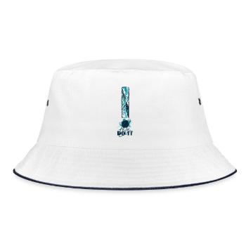 Let's Do It! Motivation! Einfach machen! Nur Mut! - Bucket Hat - Weiß/Navy - Vorne