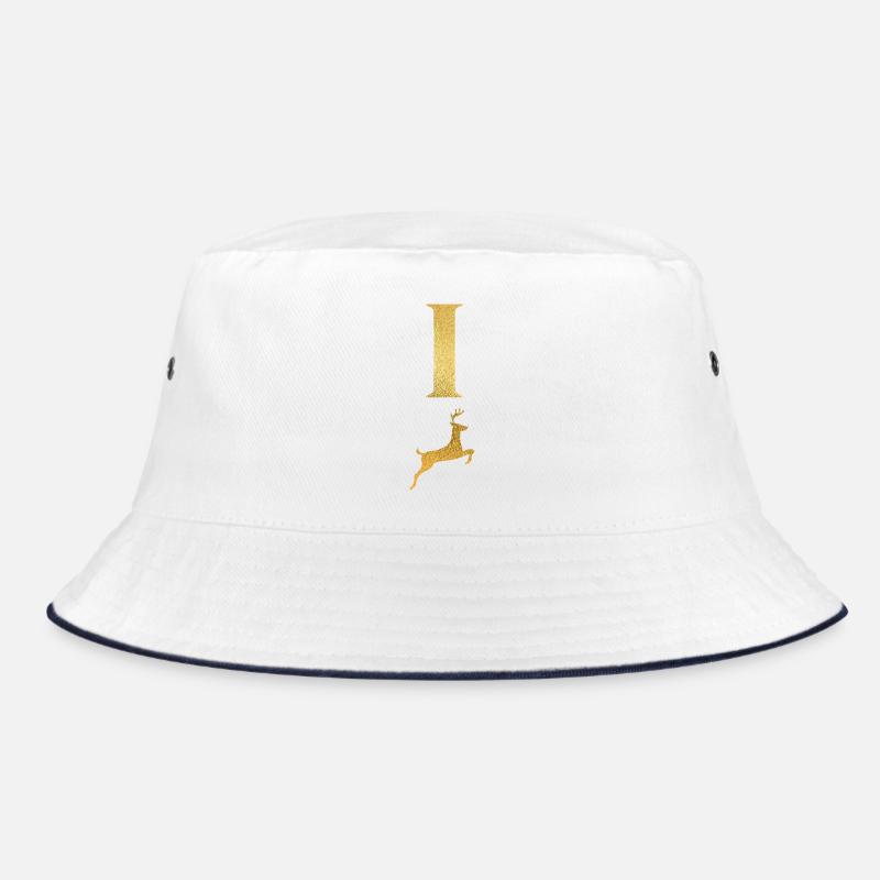 Buchstabe i goldener Hirsch - Geschenkidee Bucket Hat