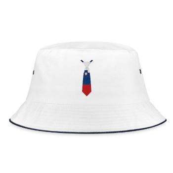 Slovenia Tie – Flag Design - Bucket Hat - white/navy - Front