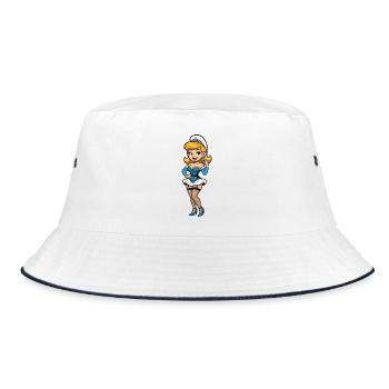 femme gnome bleue - Bob - blanc/marine - Devant