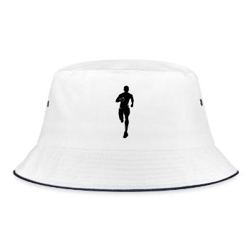 Marathon Runner Silhouette Marathon - Bucket Hat - white/navy - Front