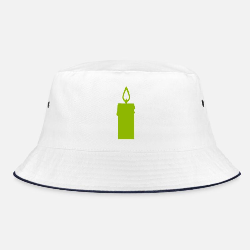 Green Candle Flame Silhouette Bucket Hat