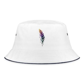 Lavender with dripping color - Bucket Hat - white/navy - Front