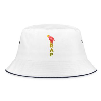 RAP Fist Microphone Emblem - Bucket Hat - white/navy - Front