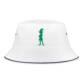 elfe_silhouette - Bucket Hat - Weiß/Navy - Vorne
