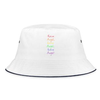 KEINE ANGST, MUT GEGEN RECHTS, WIDERSTAND, FCK NZS - Bucket Hat - Weiß/Navy - Vorne