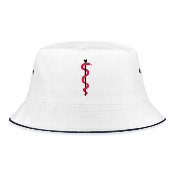 Rod of Asclepius - Bucket Hat - white/navy - Front